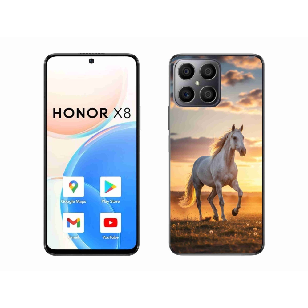 Zselés borítás mmCase a Honor X8-hoz - futó fehér ló 2