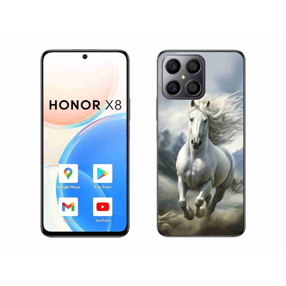 Gél borítás mmCase a Honor X8-hoz - futó fehér ló 3