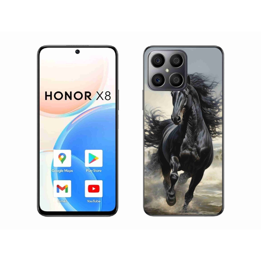 Zselés borítás mmCase a Honor X8-hoz - futó fekete ló