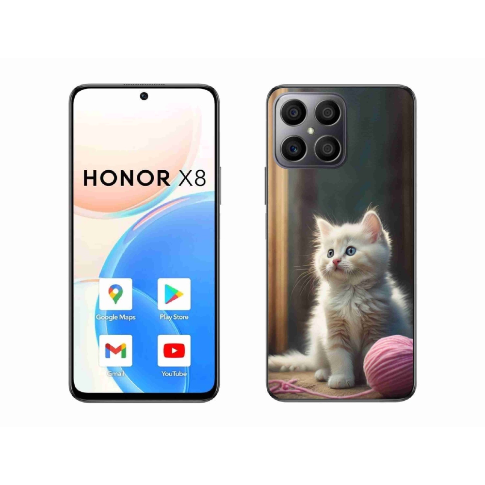 Gél borítás mmCase a Honor X8-hoz - fehér cica 2