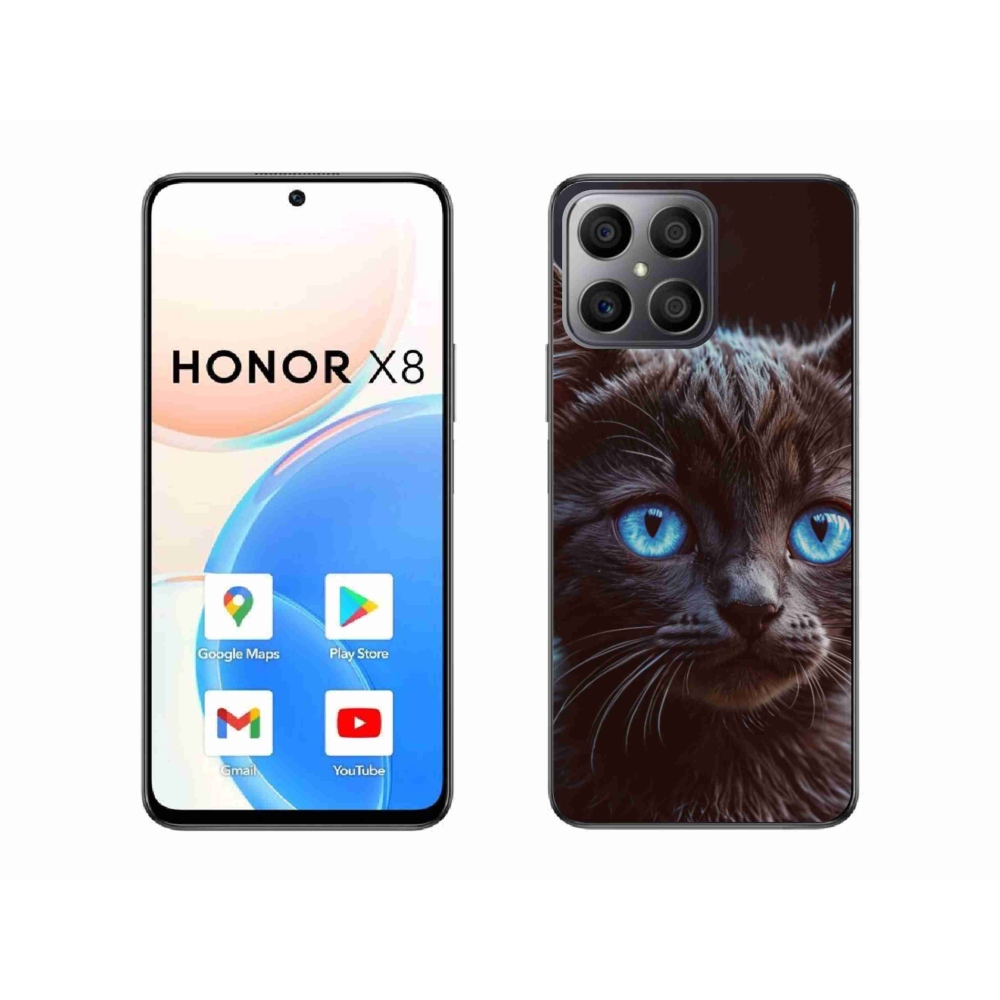 Gél borítás mmCase a Honor X8-hoz - fekete cica 2