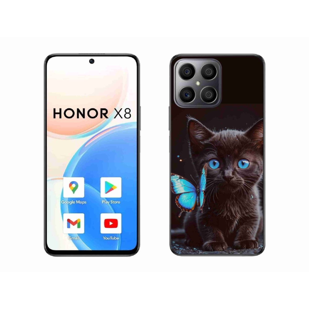 Gél borítás mmCase a Honor X8-hoz - fekete cica 3