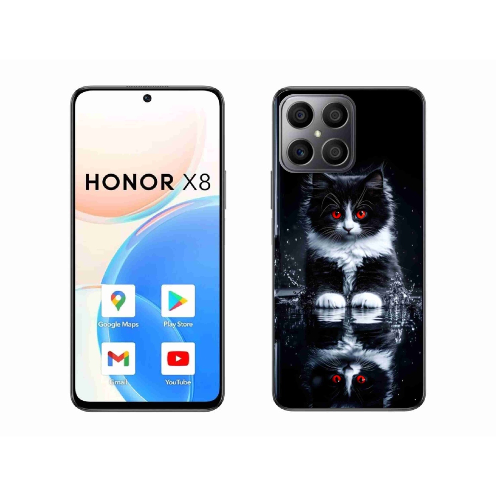 Zselés borítás mmCase a Honor X8-hoz - fekete-fehér cica