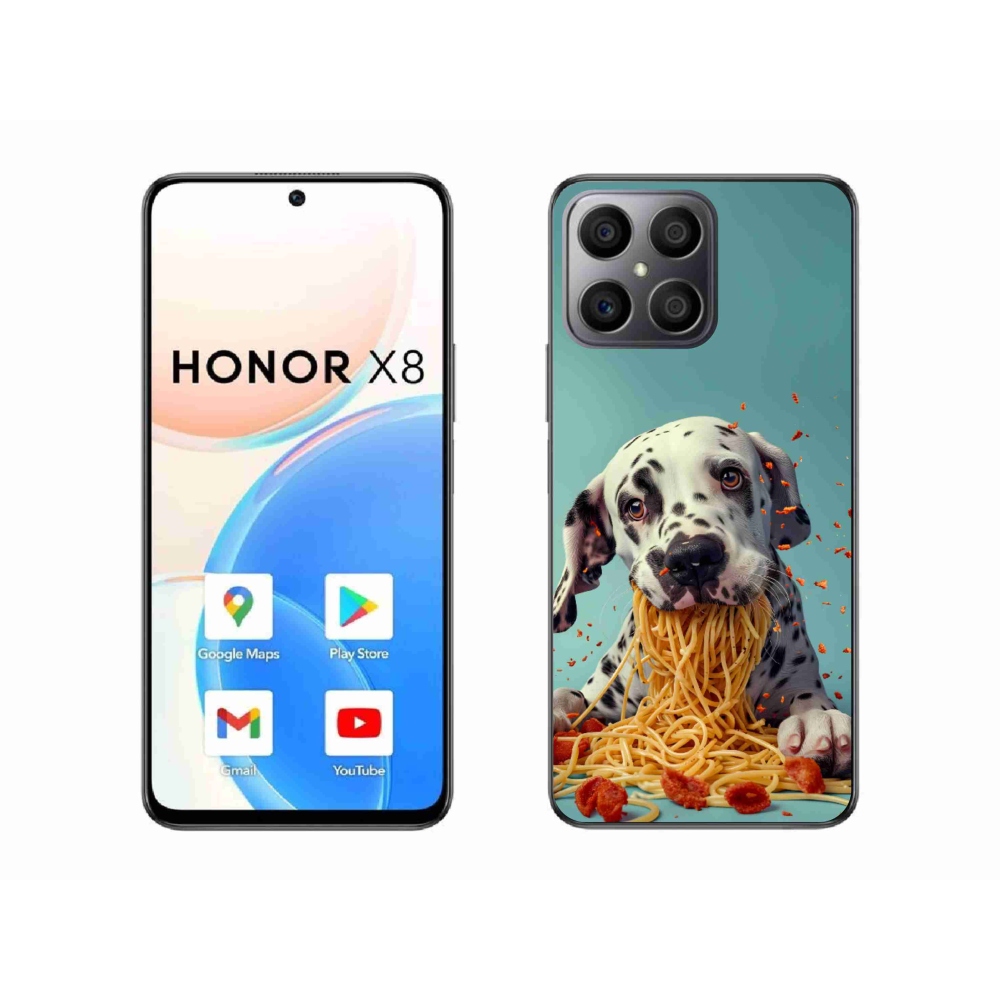 Zselés borítás mmCase a Honor X8-hoz - Dalmát és spagetti