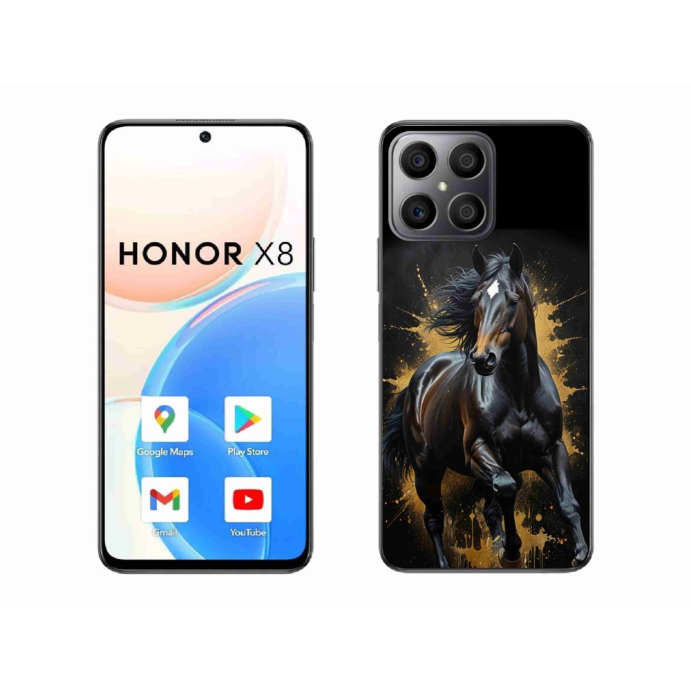Zselés borítás mmCase a Honor X8-hoz - elegáns fekete ménes