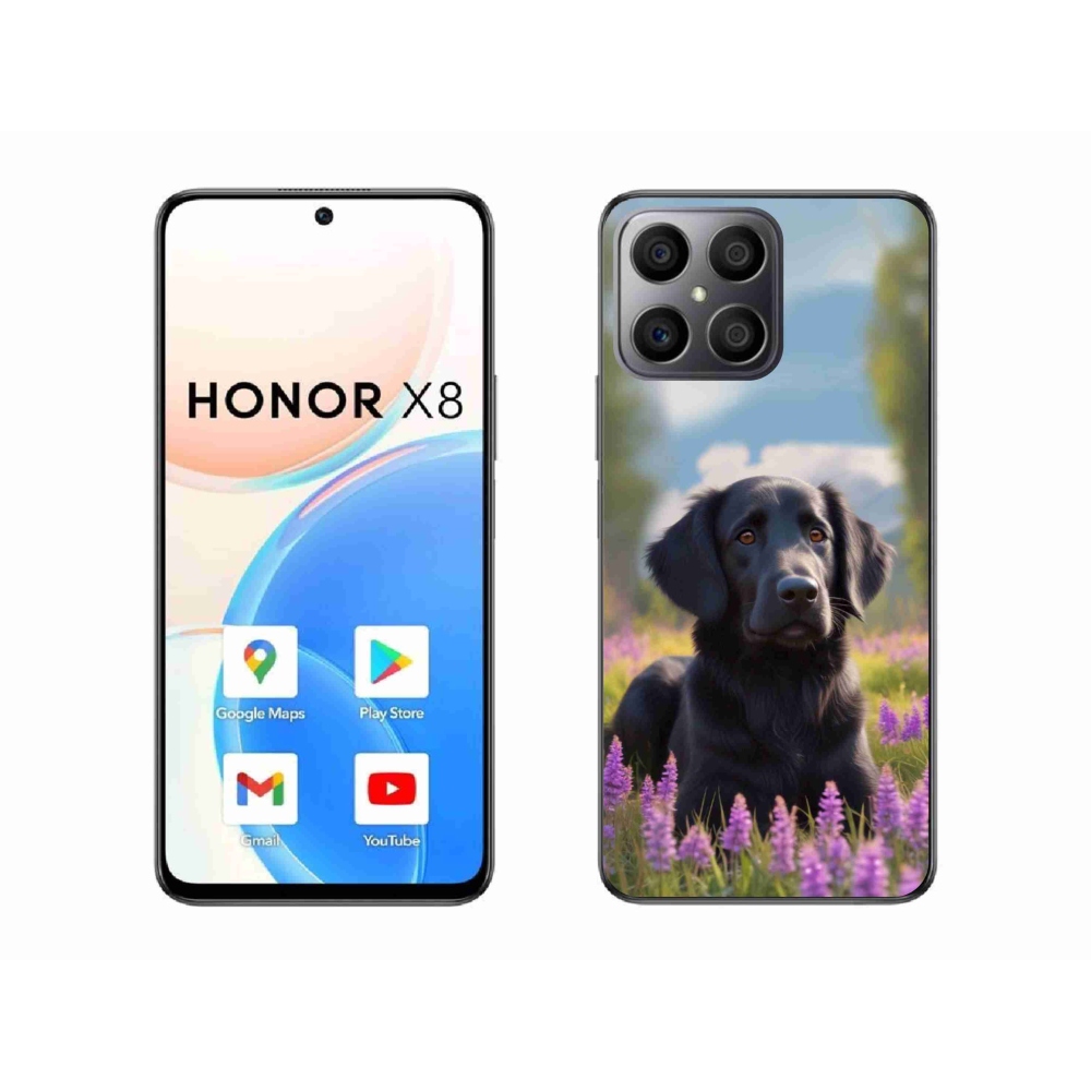 Gél borítás mmCase a Honor X8-hoz - elegáns fekete retriever