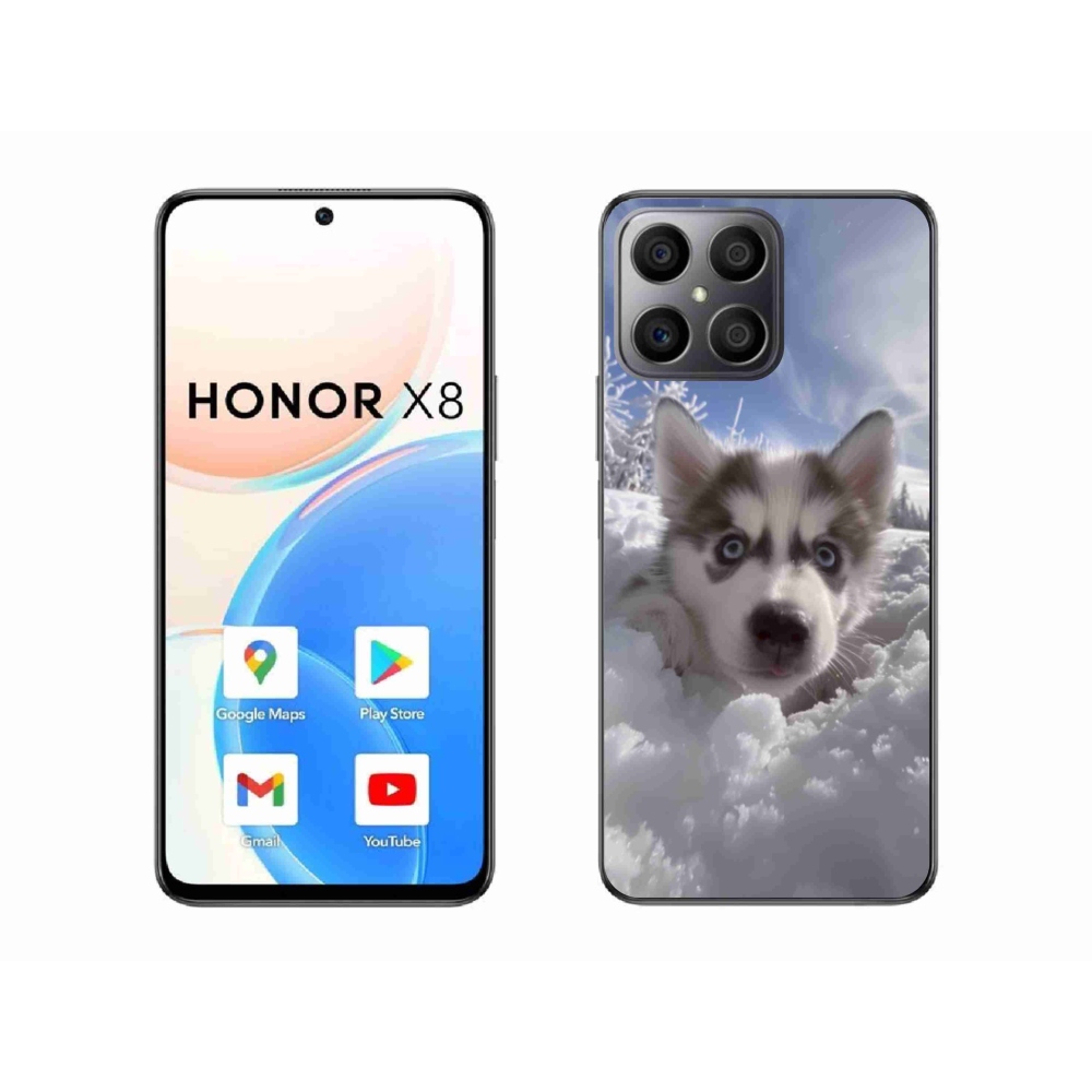 Gél borítás mmCase a Honor X8-hoz - husky a hóban