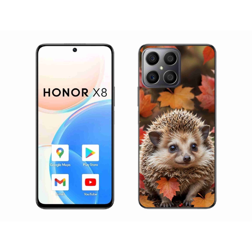 Zselés borító mmCase a Honor X8-hoz - süni levelekben