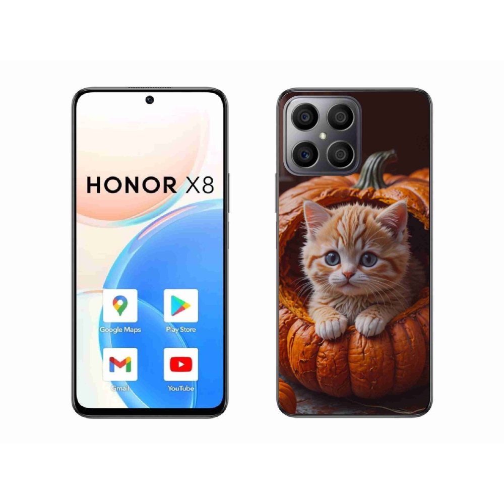 Gél borítás mmCase a Honor X8-hoz - cica és tök 2