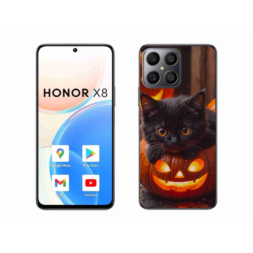 Zselés borítás mmCase a Honor X8-hoz - cica és tök