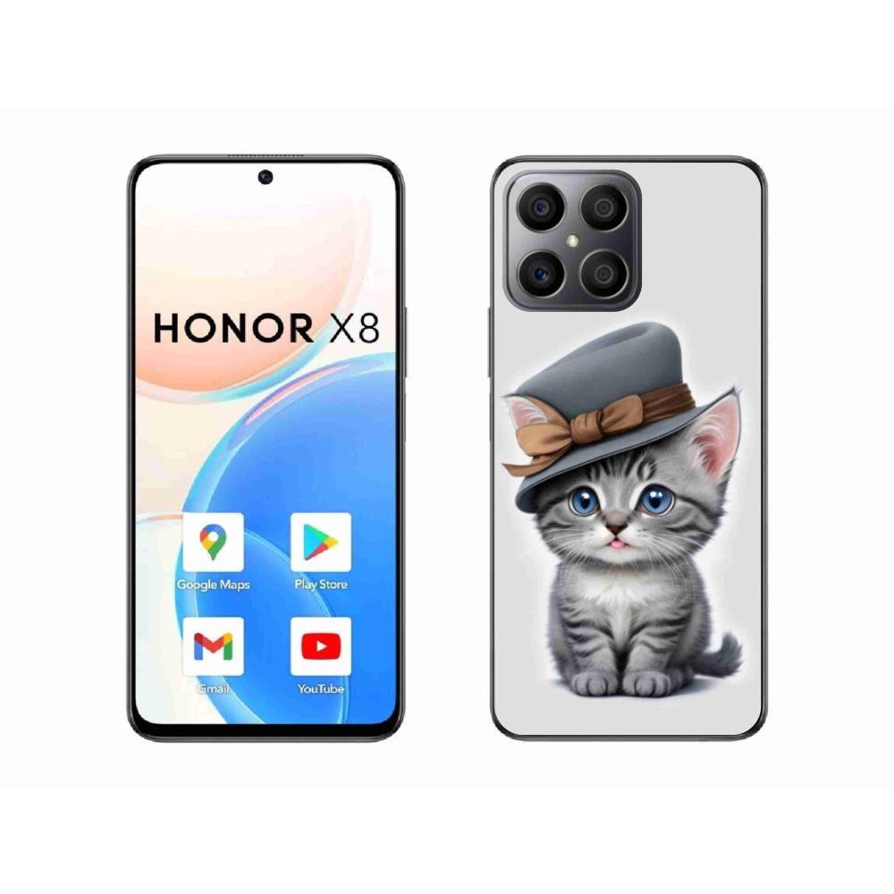 Zselés borítás mmCase a Honor X8-hoz - cica sapkával