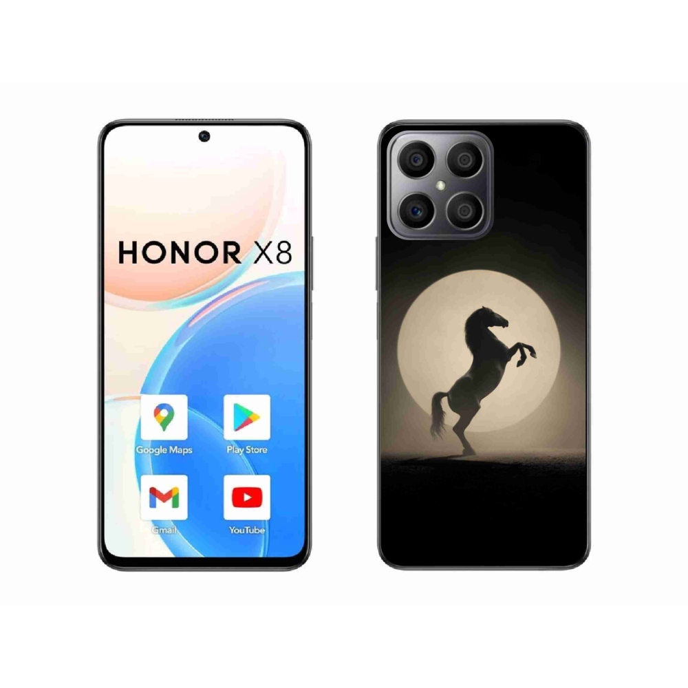 Zselés borítás mmCase a Honor X8-hoz - ló sziluettben