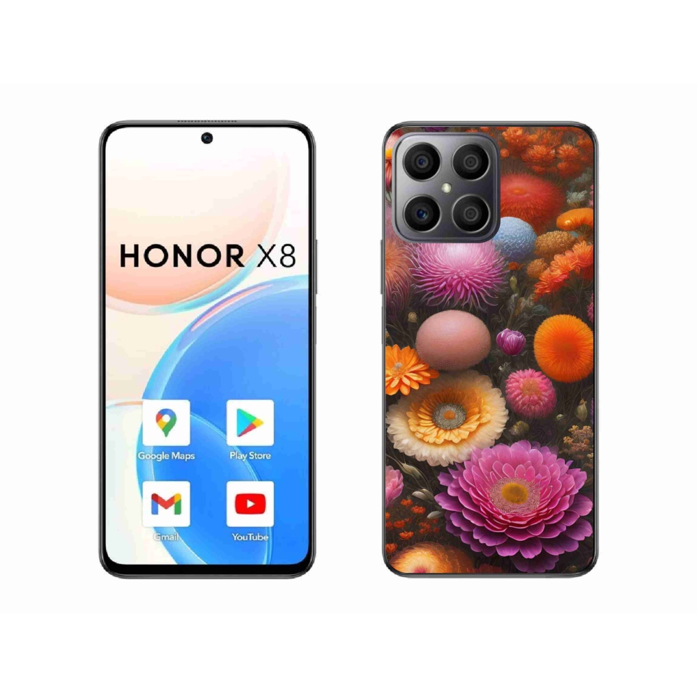 Gél borító mmCase a Honor X8-hoz - virágos kompozíció