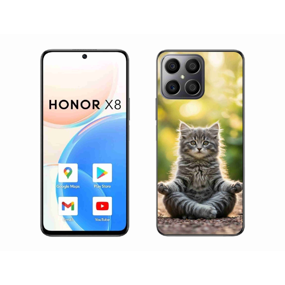 Gél borítás mmCase a Honor X8-hoz - meditáló cica