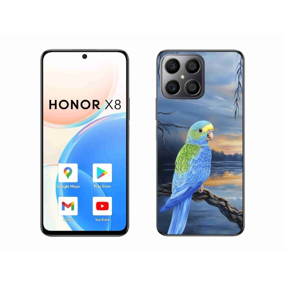 Zselés borítás mmCase Honor X8-hoz - kék papagáj