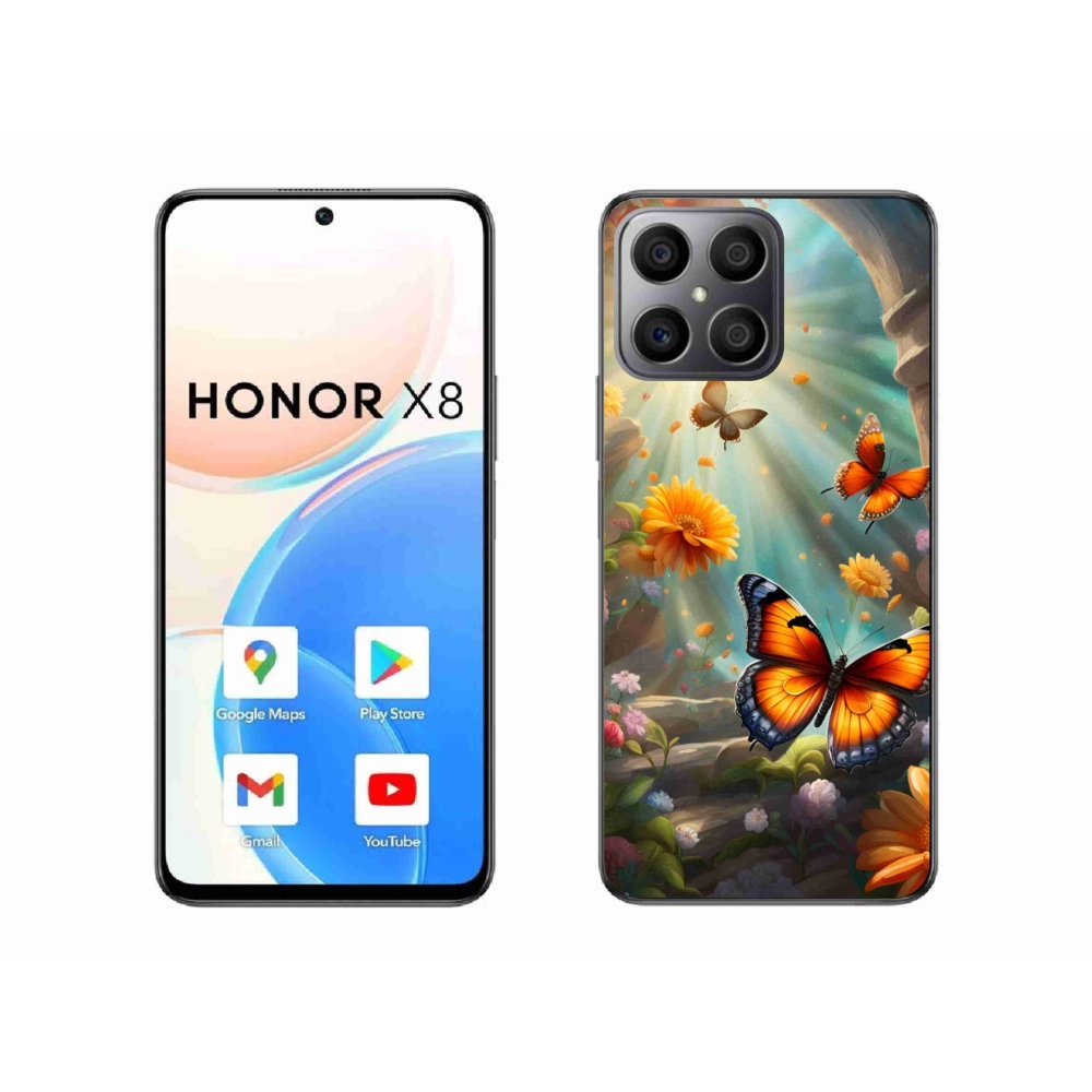 Zselés borítás mmCase a Honor X8-hoz - pillangókert 2