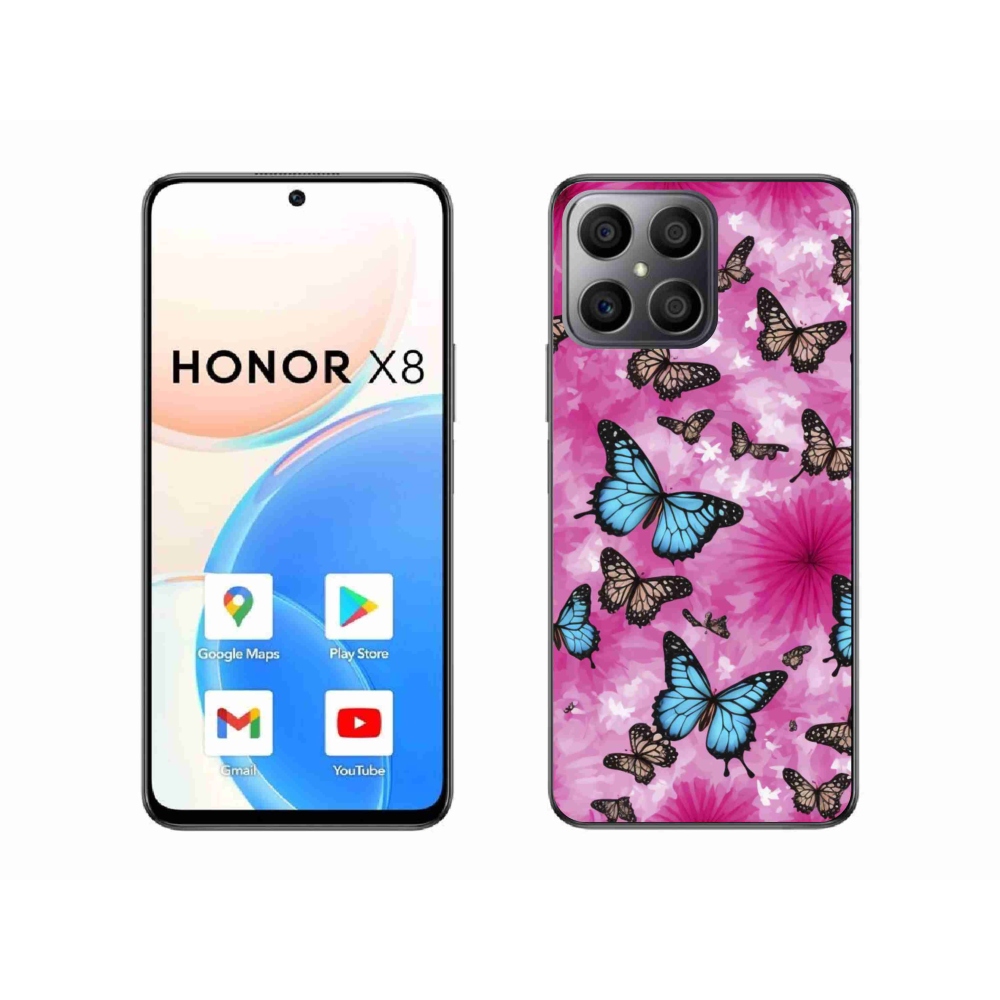 Zselés borítás mmCase a Honor X8-hoz - pillangókert