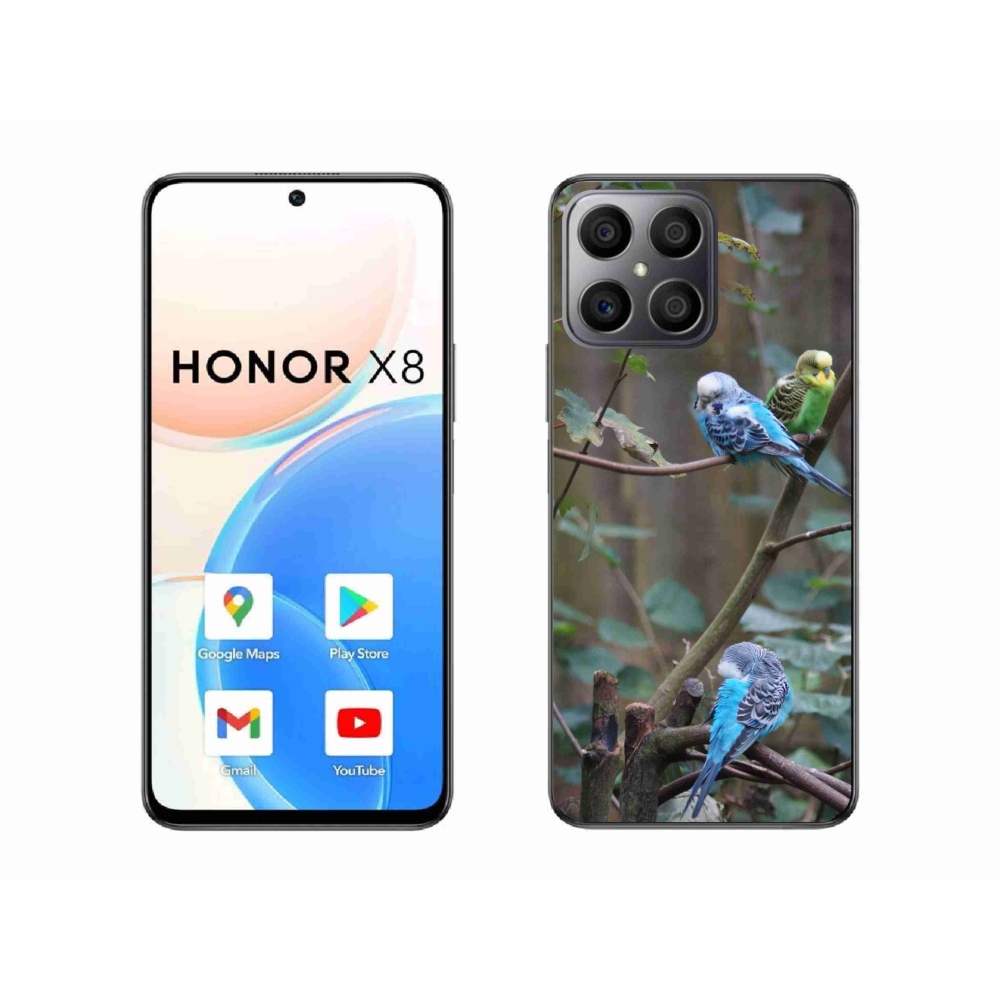 Gél borító mmCase a Honor X8-hoz - papagájok az ágon