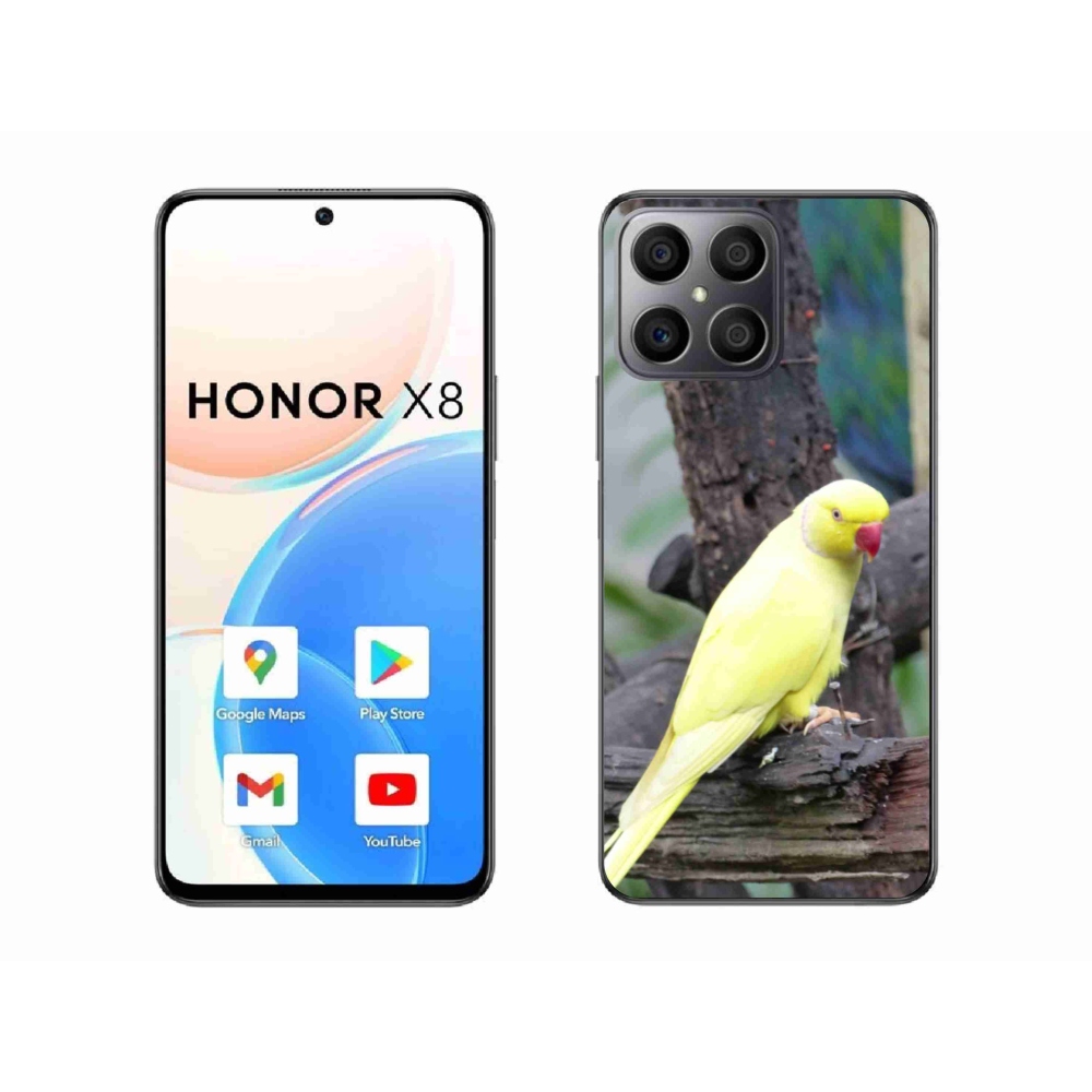 Zselés borítás mmCase Honor X8-hoz - papagáj alexander sárga