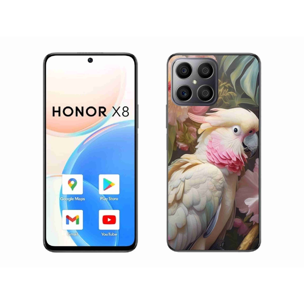 Zselés borítás mmCase a Honor X8-hoz - papagáj kakadu rózsaszín 2