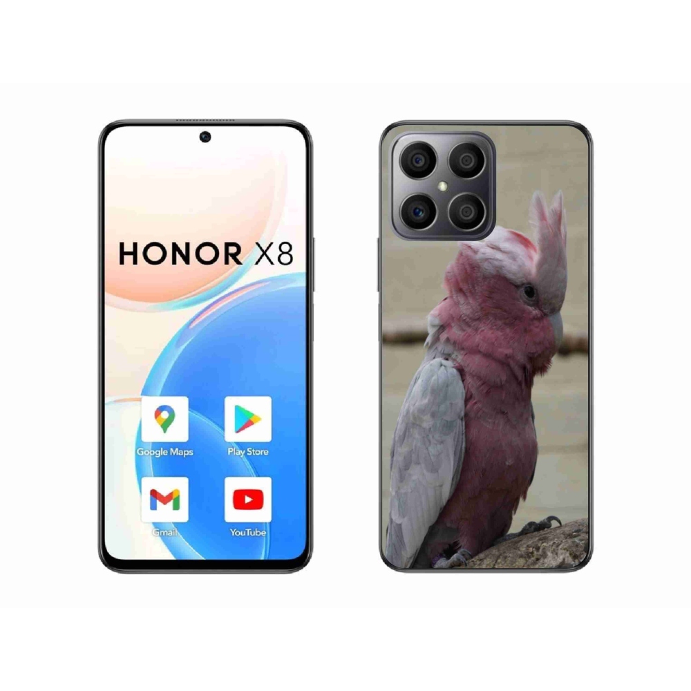 Zselés borítás mmCase a Honor X8-hoz - papagáj kakadu rózsaszínű