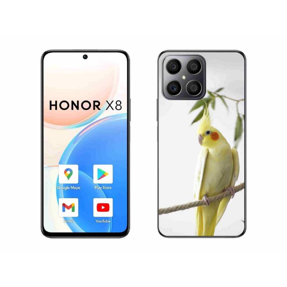 Gél borítás mmCase a Honor X8-hoz - papagáj korela chocholatá