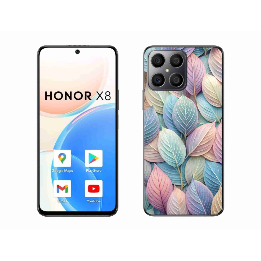 Zselés borító mmCase a Honor X8-hoz - pasztell levelek