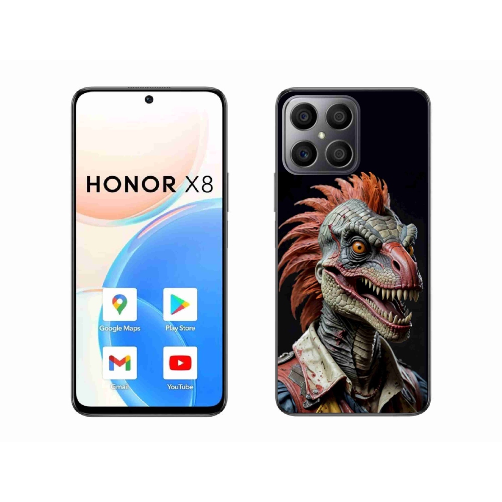 Zselés borítás mmCase a Honor X8-hoz - punk dinoszaurusz