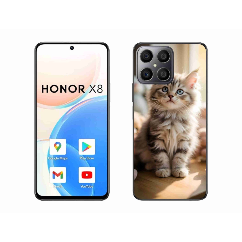 Gél borítás mmCase a Honor X8-hoz - aranyos cica 10