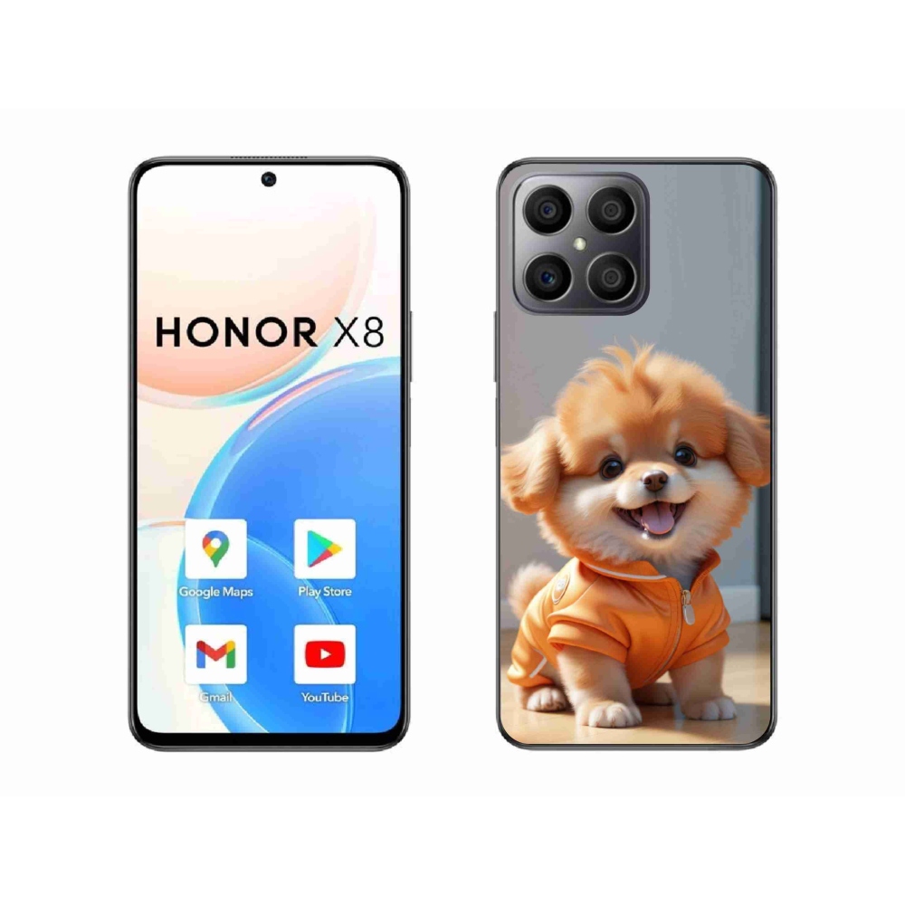 Zselés borítás mmCase a Honor X8-hoz - aranyos pomerániai pulóverben