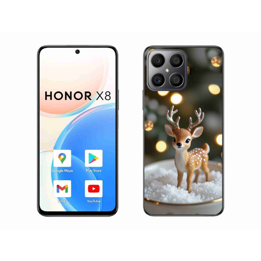 Gél borító mmCase a Honor X8-hoz - aranyos karácsonyi szarvasok