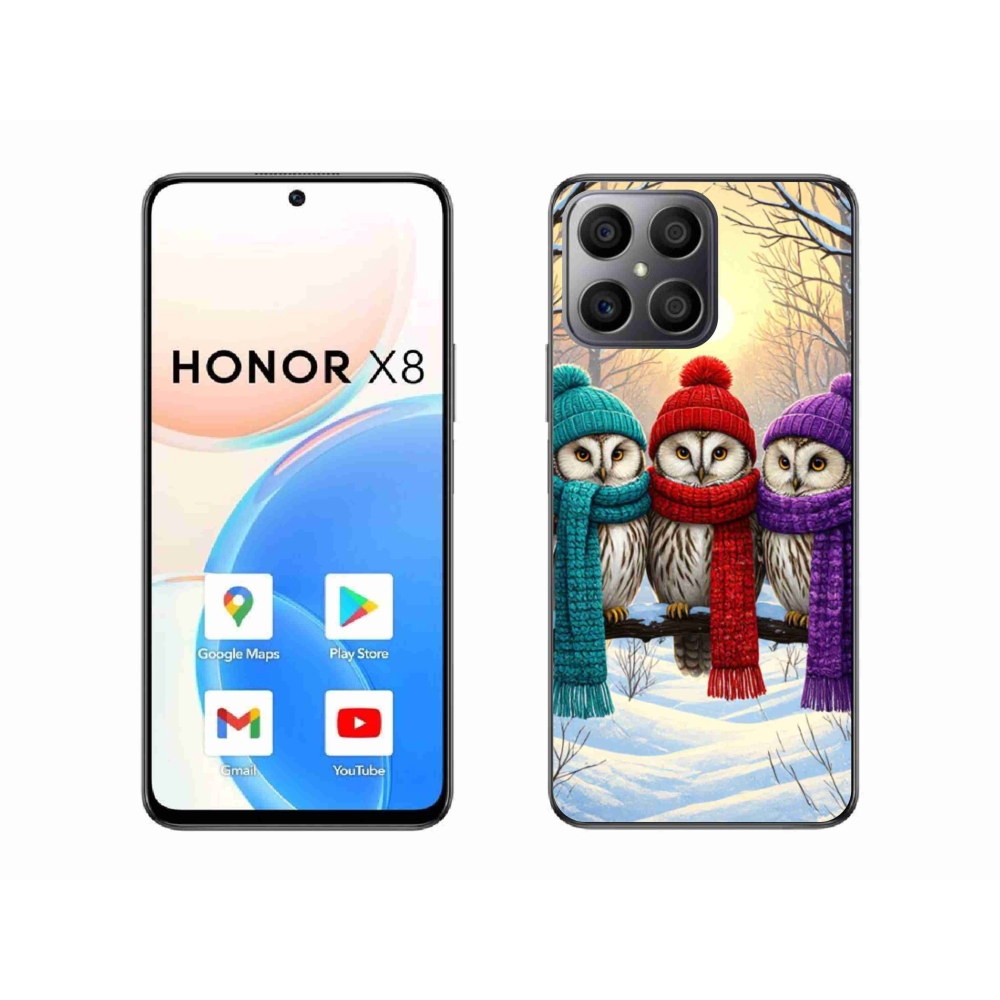 Gél borítás mmCase a Honor X8-hoz - bagoly barátok