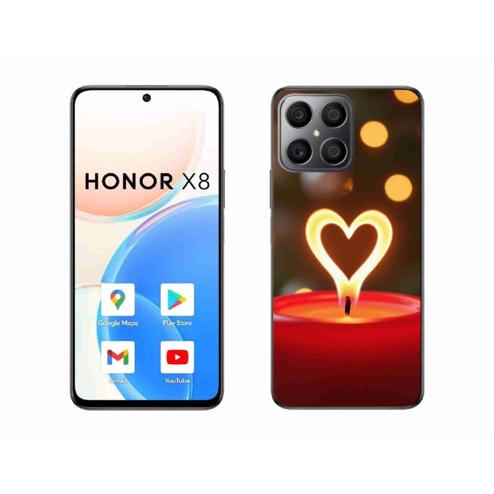 Gél borítás mmCase a Honor X8-hoz - láng szíve