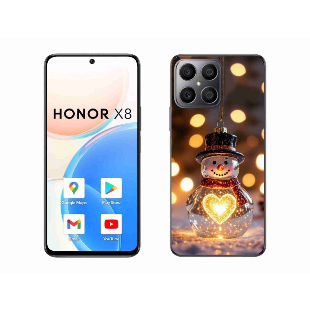 Gél borítás mmCase a Honor X8-hoz - Karácsonyi hóember
