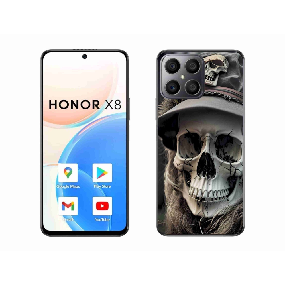 Zselés borítás mmCase a Honor X8-hoz - sötét koponya