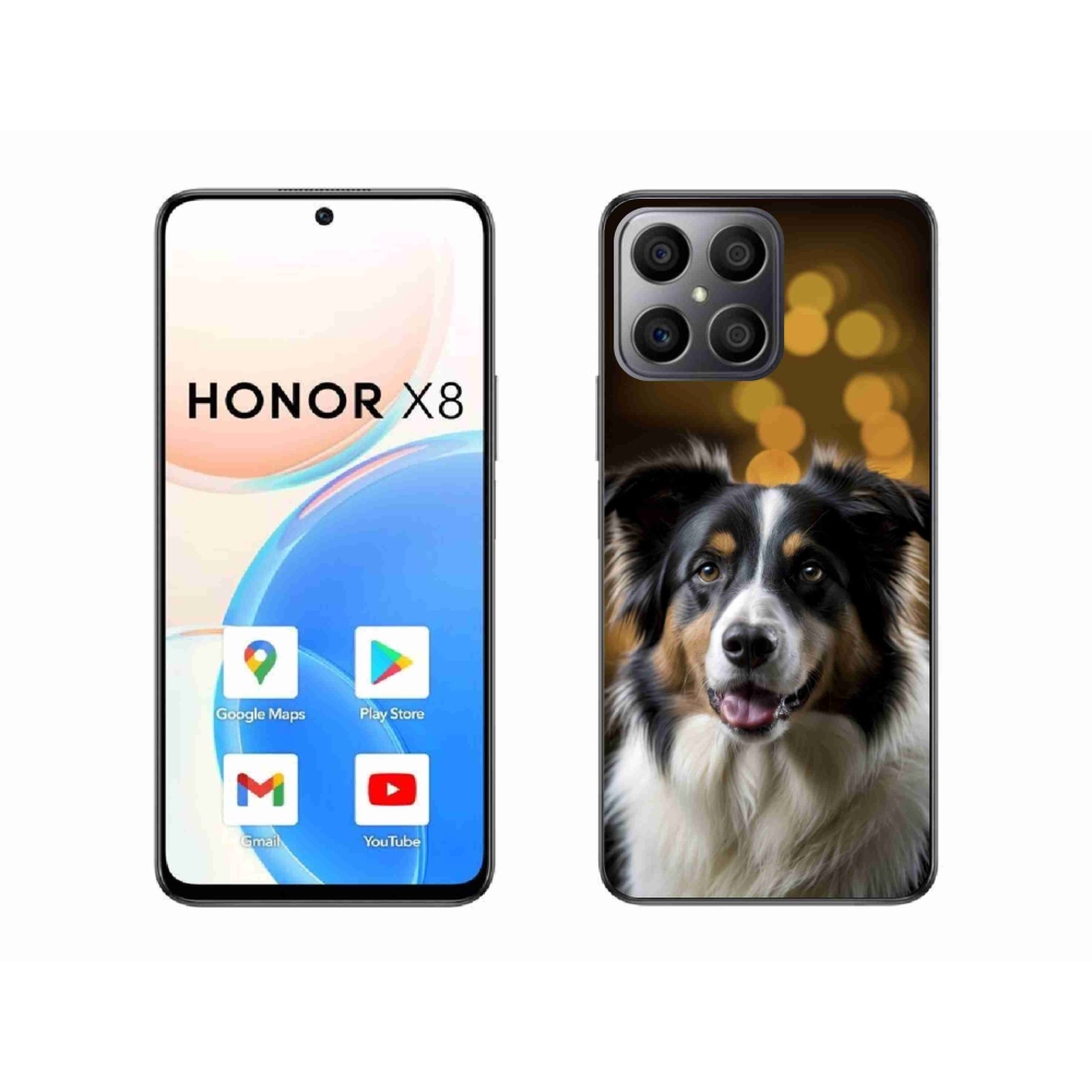 Gél borítás mmCase a Honor X8-hoz - mosolygós ausztrál juhászkutya