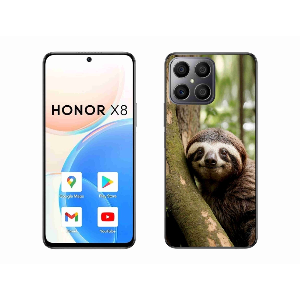 Gél borítás mmCase a Honor X8-hoz - mosolygó lajhár