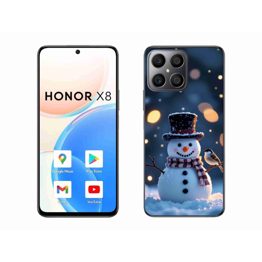 Gél borítás mmCase a Honor X8-hoz - Karácsonyi hóember
