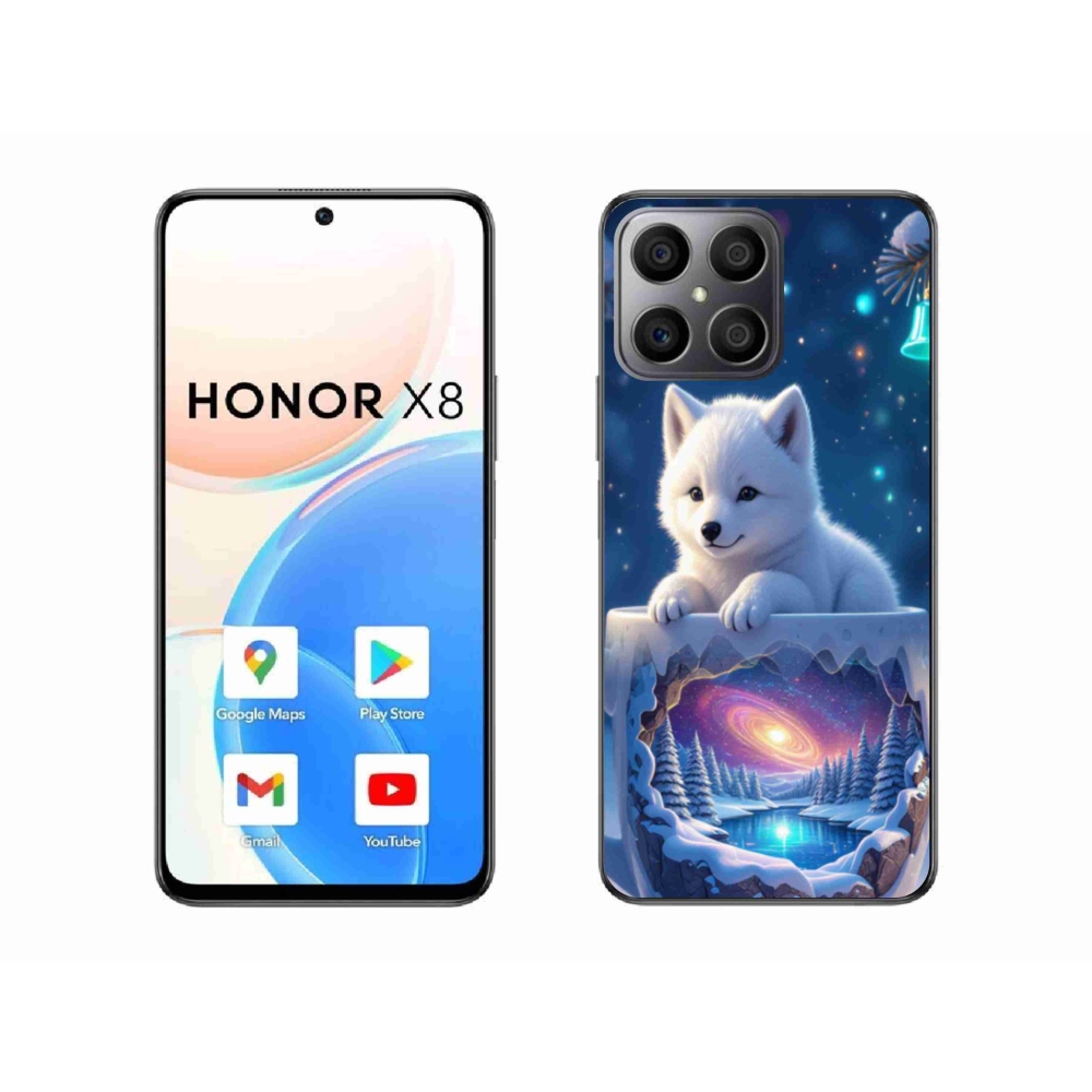 Gél borítás mmCase a Honor X8-hoz - Karácsonyi kölyökkutya