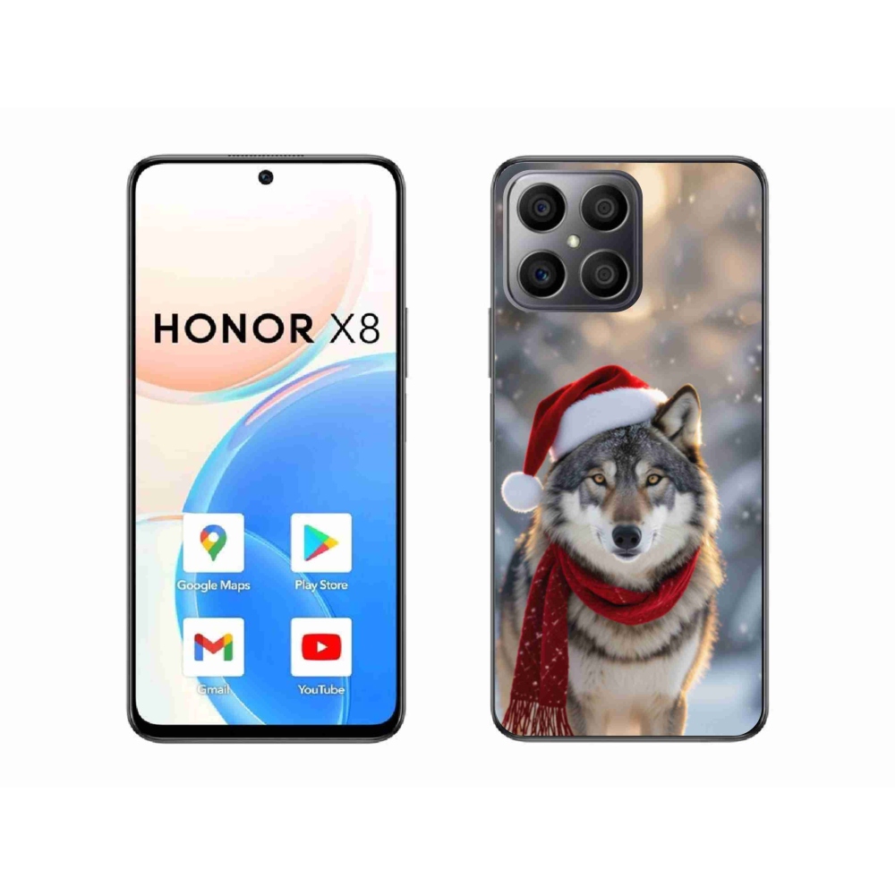 Gél borítás mmCase a Honor X8-hoz - Karácsonyi farkas