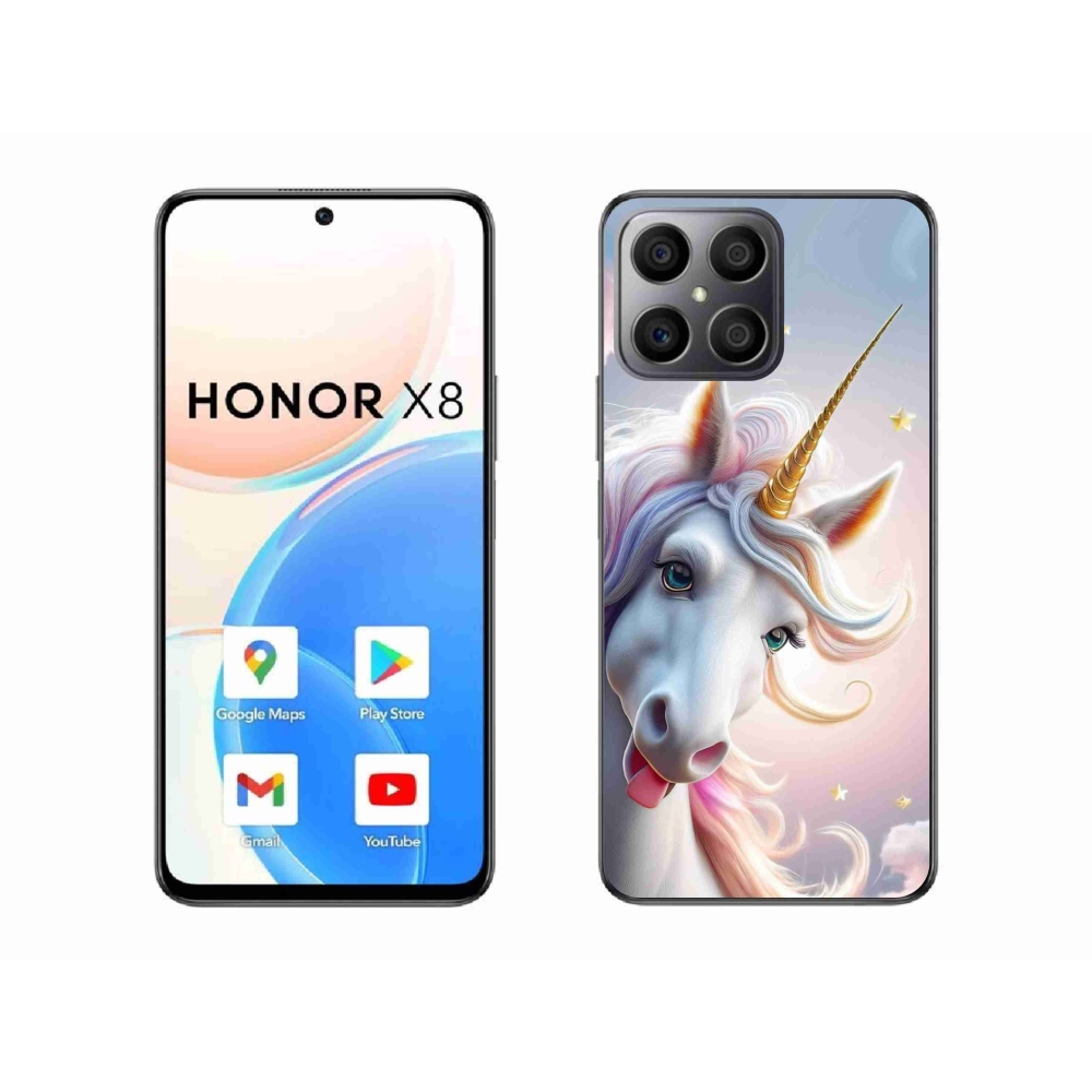 Zselés borítás mmCase a Honor X8-hoz - vidám egyszarvú