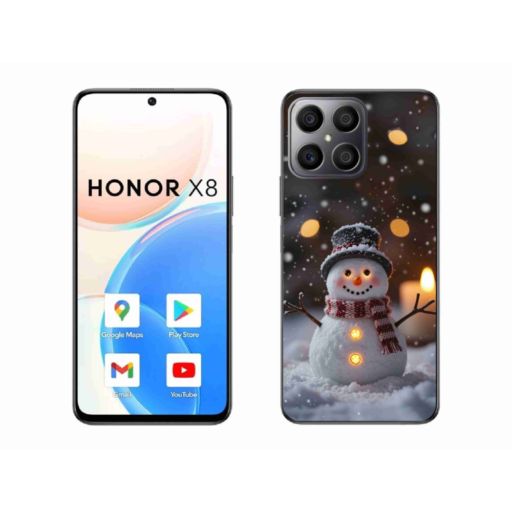 Gél borítás mmCase a Honor X8-hoz - boldog hóember