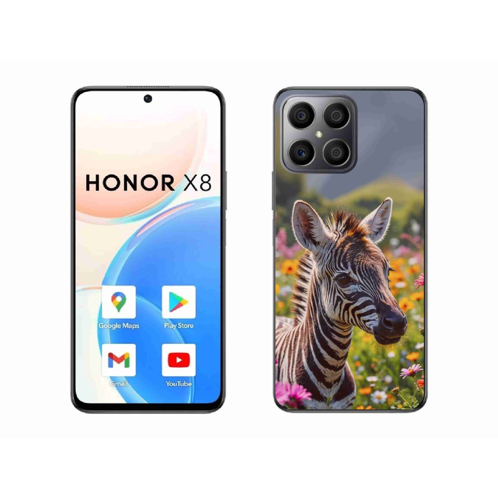Zselés borítás mmCase a Honor X8-hoz - zebra a réten
