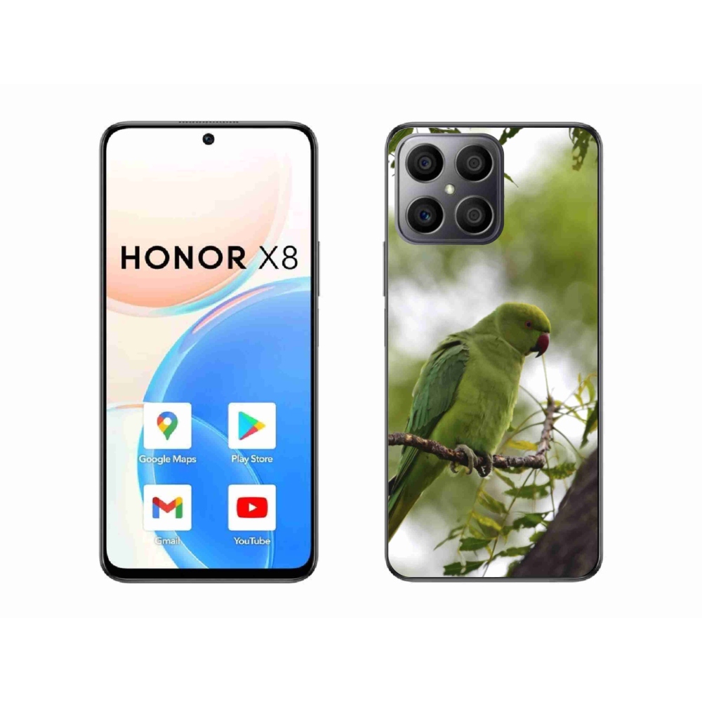 Zselés borítás mmCase Honor X8-hoz - zöld papagáj