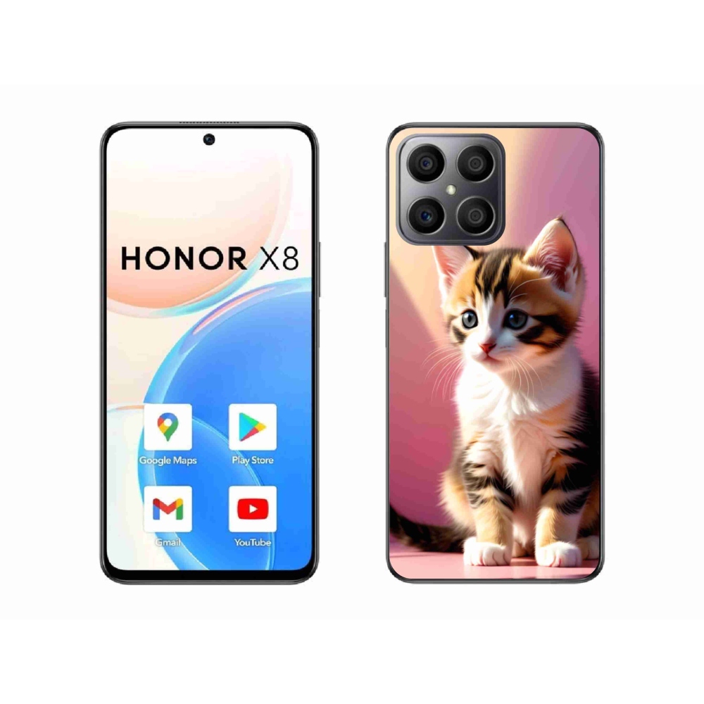 Gél borítás mmCase a Honor X8-hoz - kíváncsi cica 2