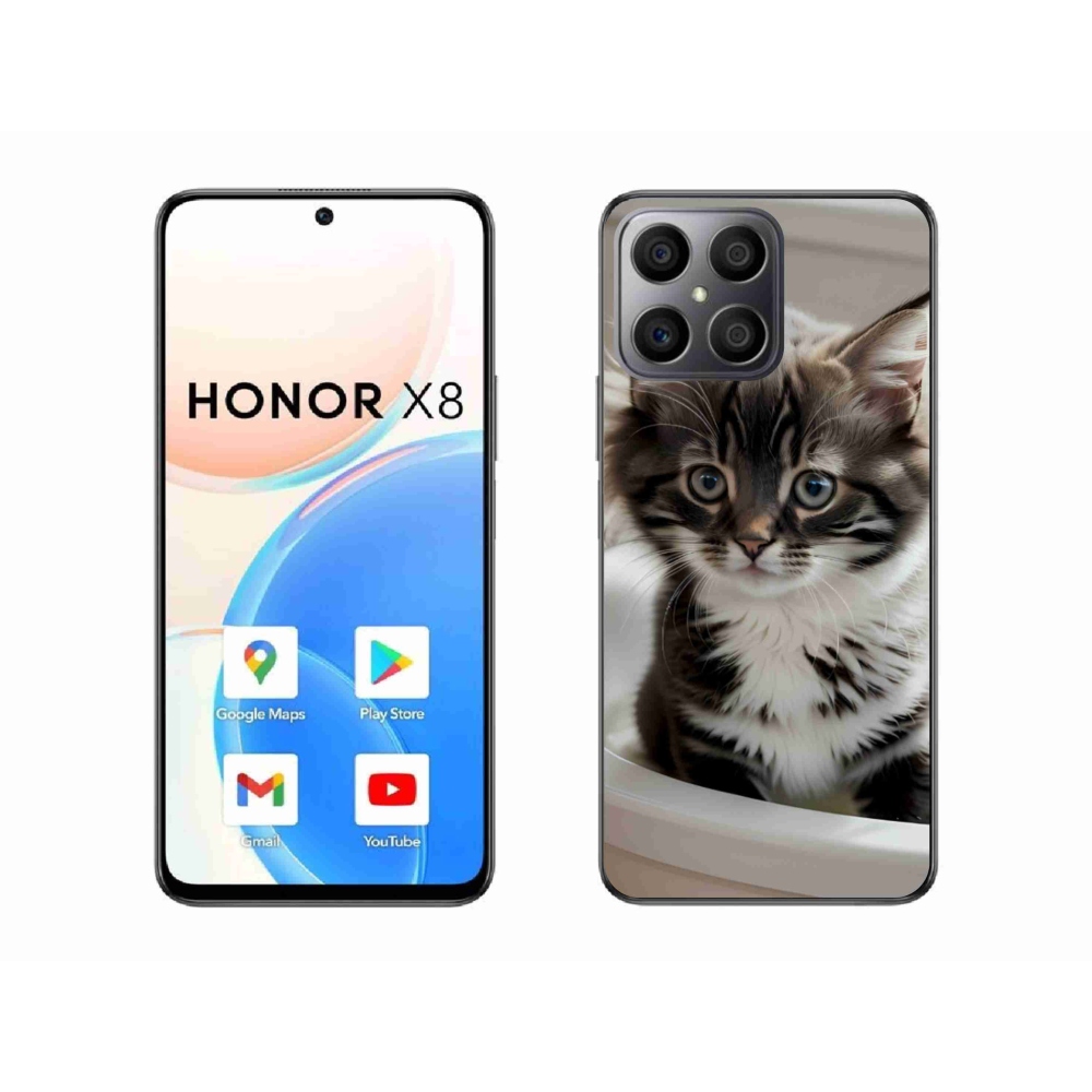 Gél borítás mmCase a Honor X8-hoz - kíváncsi cica