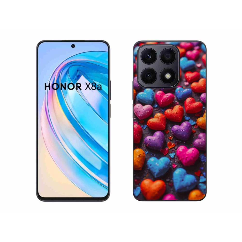 Zselés borítás mmCase a Honor X8a számára - színes szív