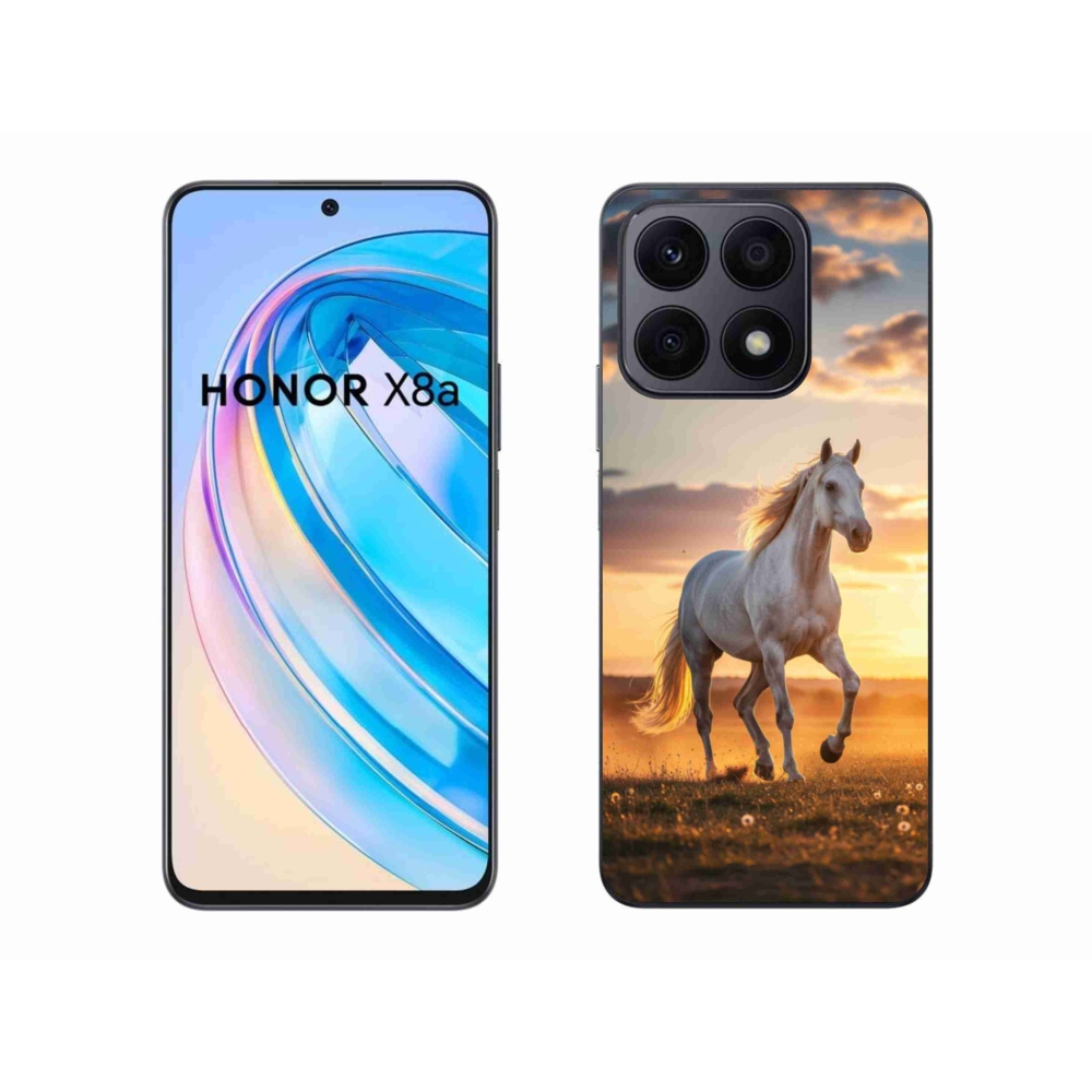 Zselés borítás mmCase a Honor X8a számára - futó fehér ló 2