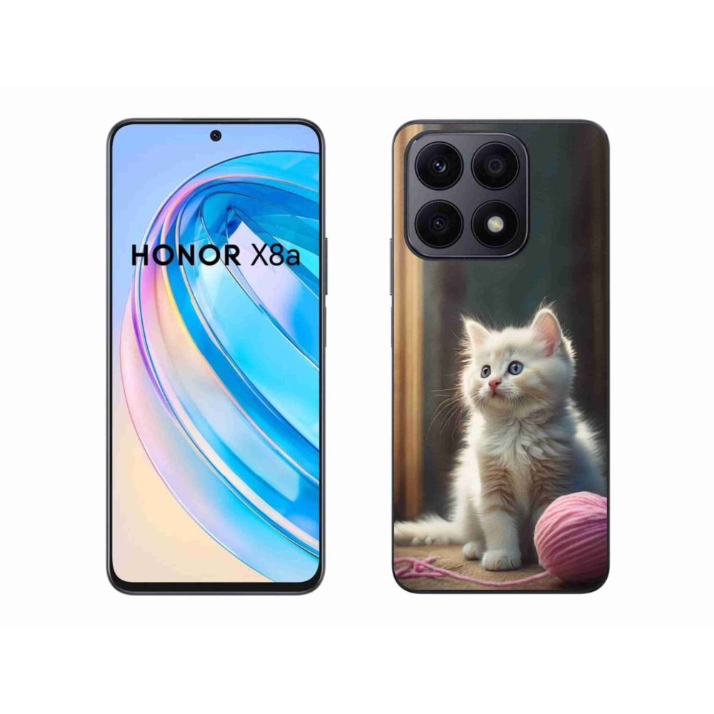 Zselés borítás mmCase a Honor X8a készülékhez - fehér cica 2