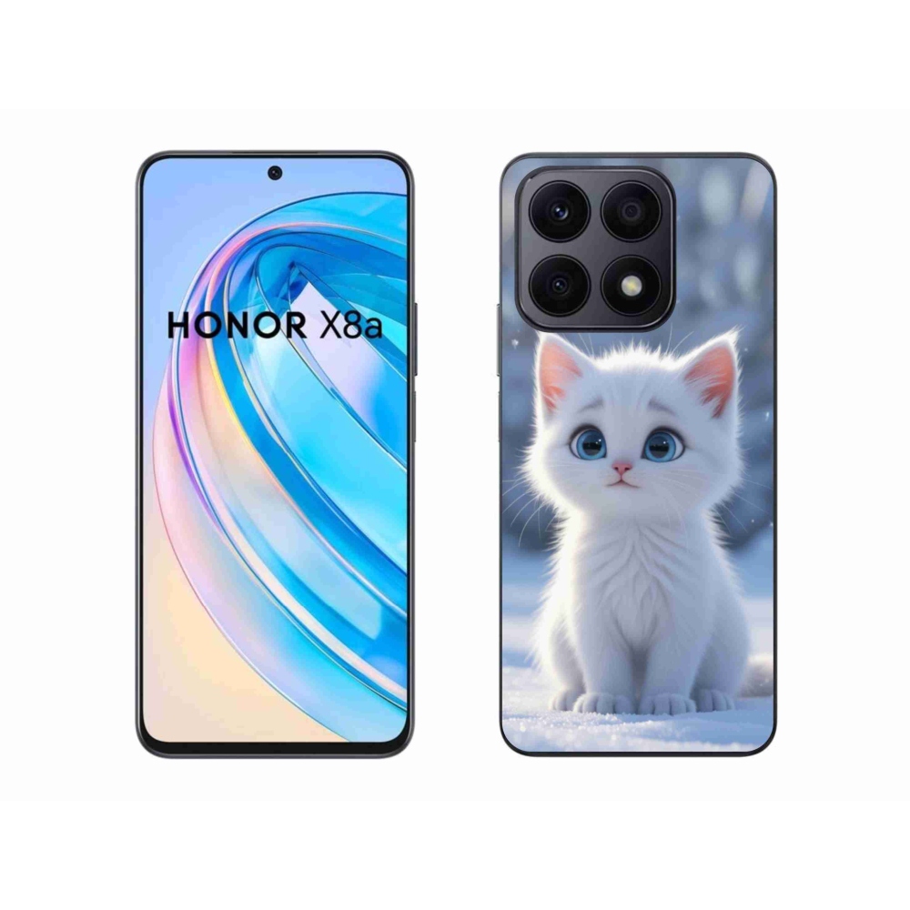 Gél borítás mmCase a Honor X8a készülékhez - fehér cica 3